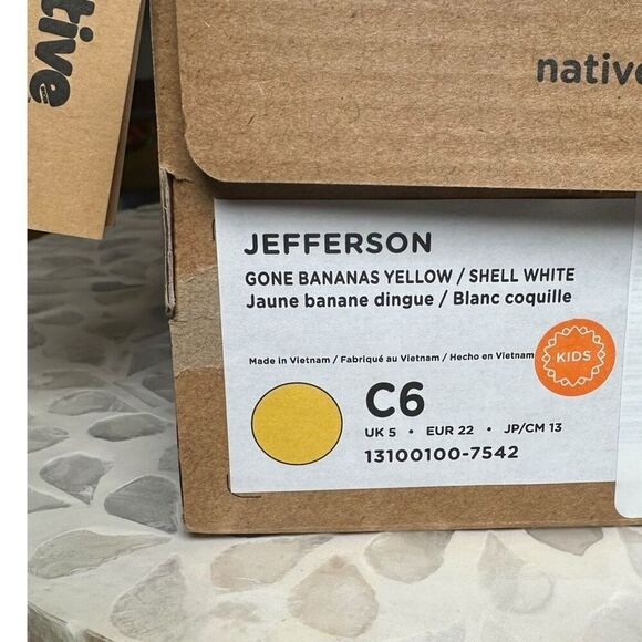 Native Toddler Jefferson EVA Slip-On Water Shoes Sneakers “Gone Bananas” Size 6 - Picture 12 of 12